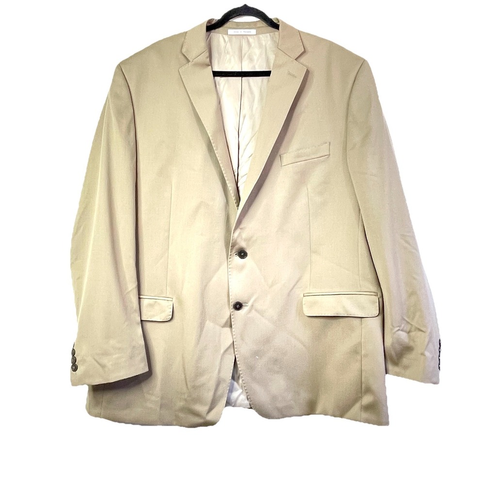 Calvin Klein Men's Khaki Blazer Sports Coat 50L Light Academia Preppy Classic - Picture 2 of 10